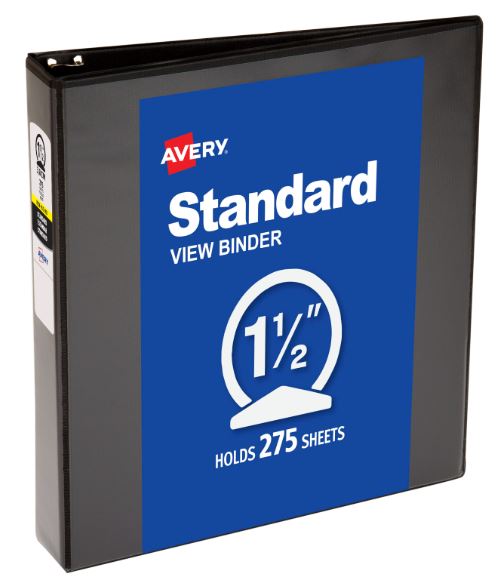View Binder 1-1/2" Round Ring Black