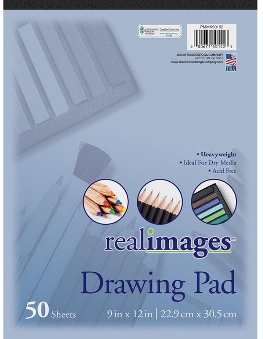 Real Images Drawing Pad Heavyweight 9" x 12" 50 Sheet