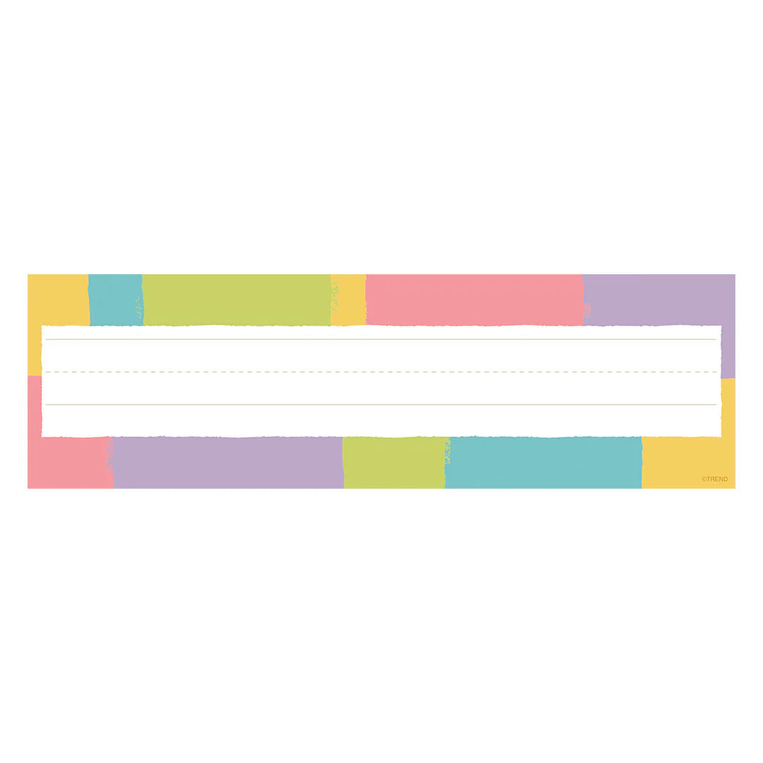 CHEERFUL STRIPES NAME PLATES 36PK