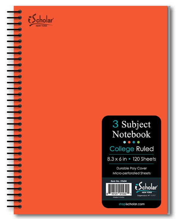 Xpression 3 Subject Poly Notebook 8.3″ x 6″ Wirebound 120 Sheet