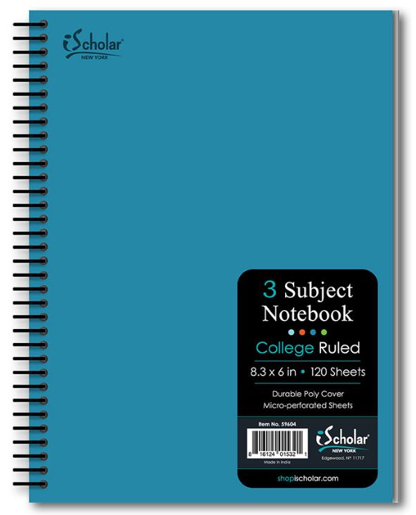 Xpression 3 Subject Poly Notebook 8.3″ x 6″ Wirebound 120 Sheet