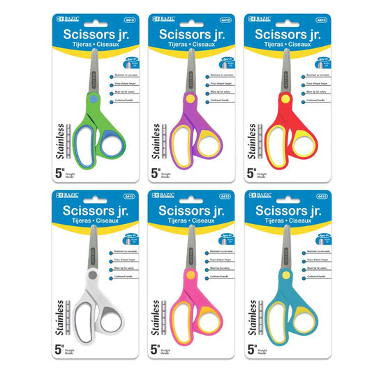 SCISSORS SOFT GRIP BLUNT TIP STAINLESS STEEL 5"