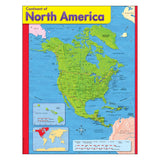 CONTINENT OF NORTH AMERICA LEARNING CHART 17X22