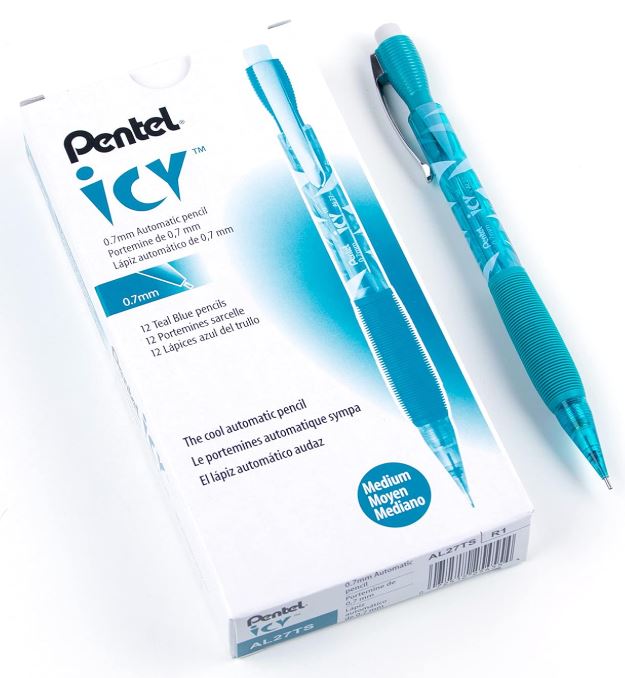 Icy Mechanical Pencil 0.7 mm Teal Blue Barrel Cj. 12
