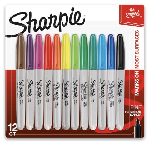 Sharpie Permanent Markers Fine Assorted Colors Pkg. 12