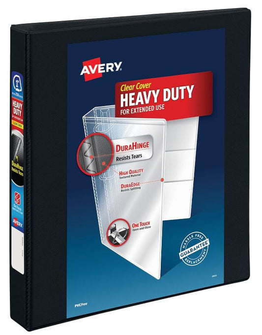 Heavy-Duty View Binder 1" Assorted Colors