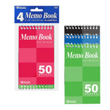 SPIRAL MEMO BOOK 50CT 3"X5" PQ.4