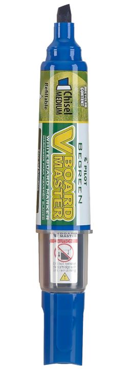 V Board Master BeGreen Refillable Dry-Erase Markers Chisel Tip Blue Ink