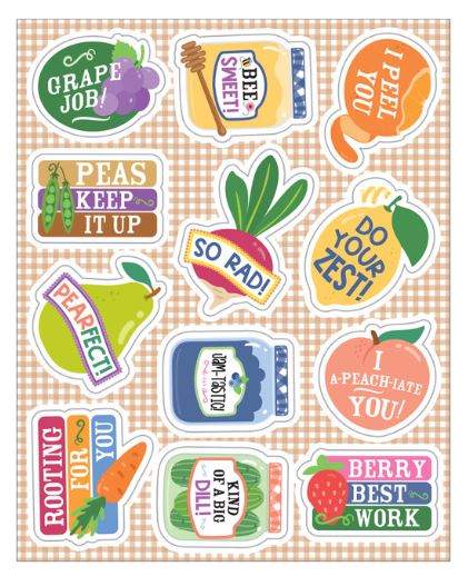 Farmers Market Motivational Stickers 72 PCS