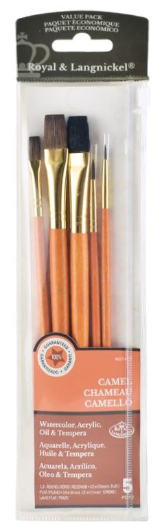 Camel Hair Variety Brush Set Pkg. 5
