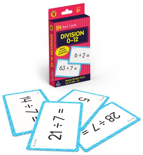 Division 0 to 12 Flash Cards Grade 3-5 54 PCS
