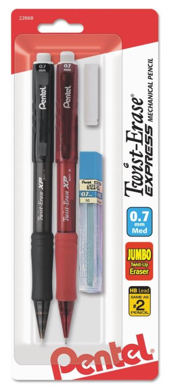Twist-Erase Express Mecanical Pencil 0.7 mm 4 Pieces