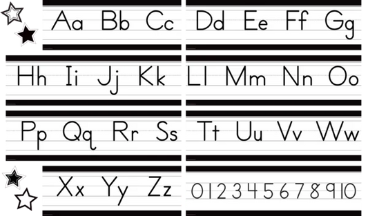 Black and White Alphabet Line Mini Bulletin Board