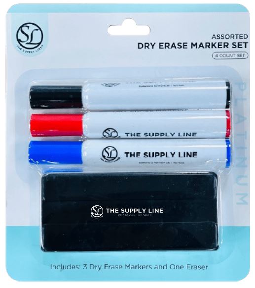 Dry Eraser Marker Set | W Eraser | 3 markers