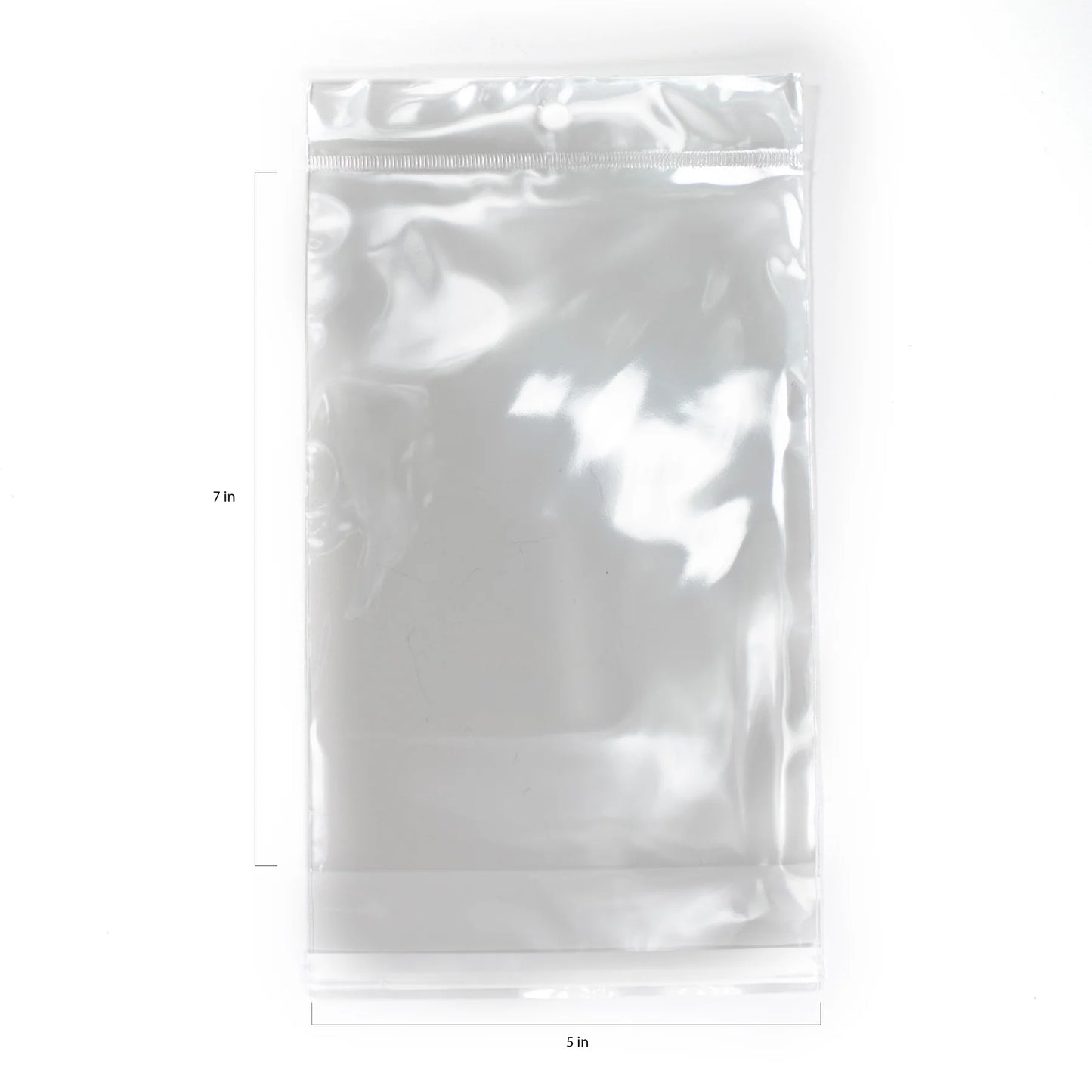 OPP BAG W/ROUND TRANSPARENT HEADER 5.X7IN 40PCS