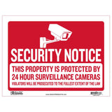 SECURITY NOTICE SIGN 12" X 16"