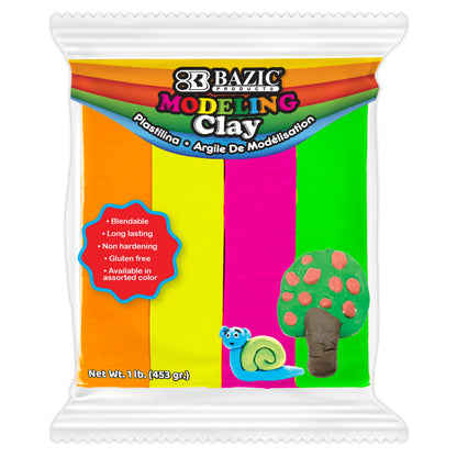 1lb 4 Fluorecent Color Modeling Clay - JA Riollano