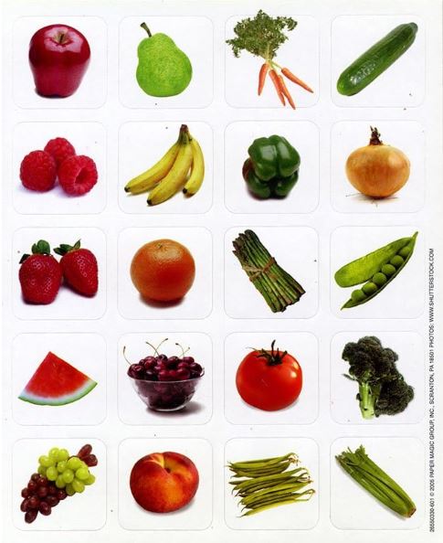 Fruits and Vegetables Photos Stickers Theme PQ. 120