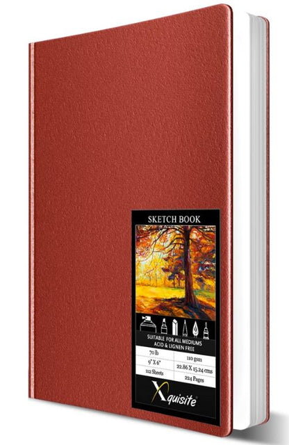 Xquisite Premium Hardbound Sketch Book 9" x 6" 70 lb Paper 112 Sheets