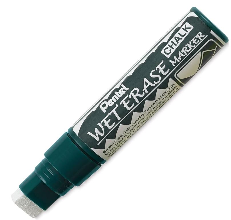 Wet Erase Chalk Marker Jumbo Chisel Tip White Ink
