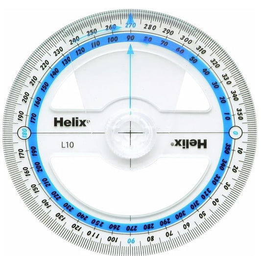 Helix 360 Degree 10cm Angle Measure Protractor