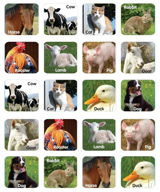 Farm Animals Photos Stickers Theme PQ. 120