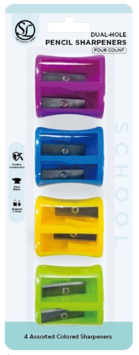 4PC DOUBLE HOLE SHARPENERS ASST