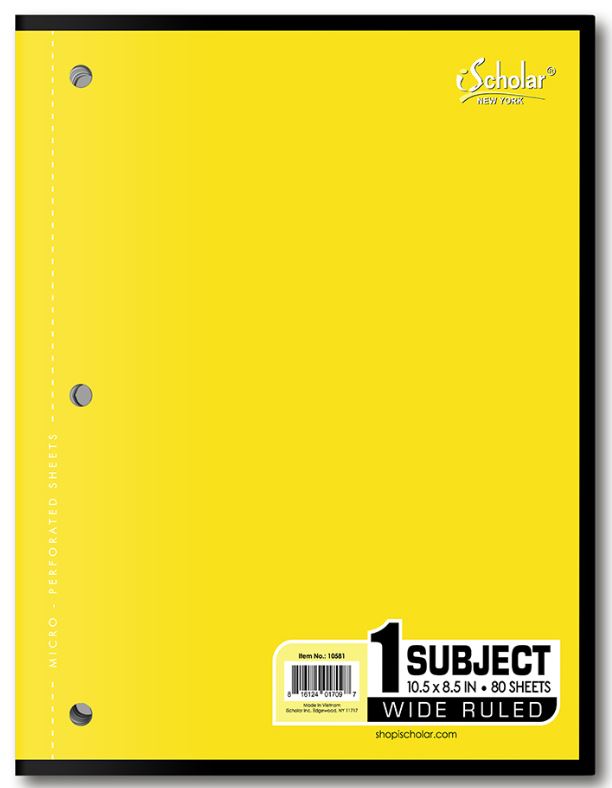 Coil-Less Notebook Wide Ruled 160 PG