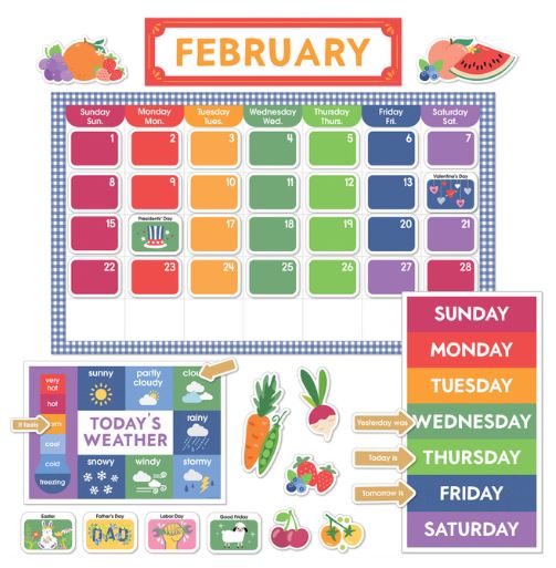 Farmers Market Calendar Bulletin Board Set 139 PCS