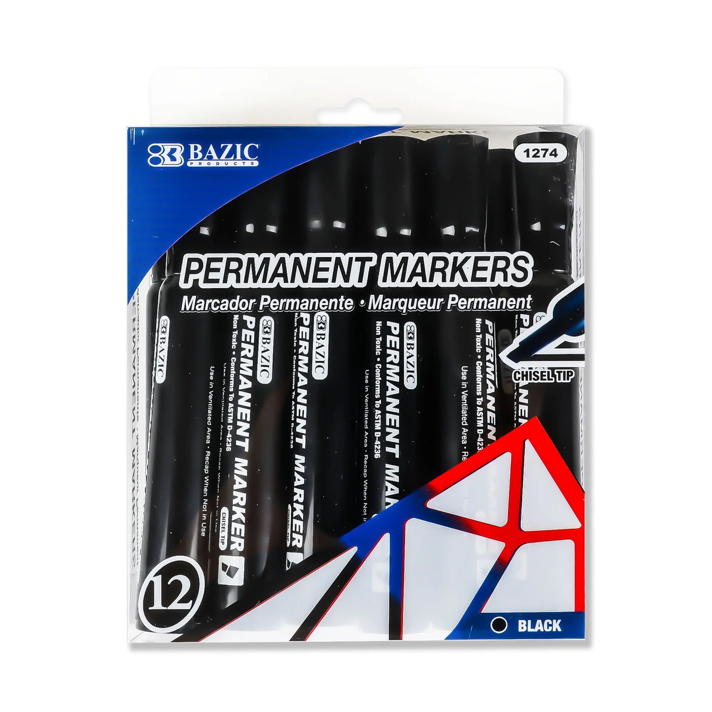 BLACK CHISEL PERMANENT MARKER PQ.12