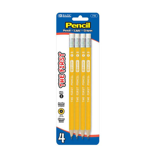 LAPIZ THE FIRST HB2 JUMBO YELLOW PQT.4