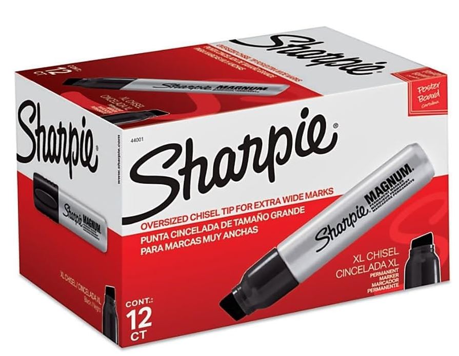 Sharpie Magnum Permanent Market Chisel Tip Black CJ. 12