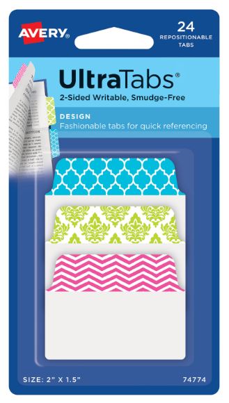 Ultra Tabs Assorted Designs 2" x 1.5" Pkg. 24