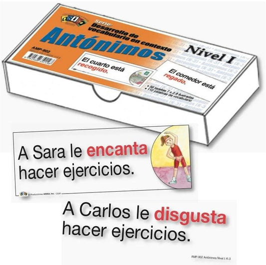 Tarjetas Antónimos Nivel I: K-3 Cj. 56