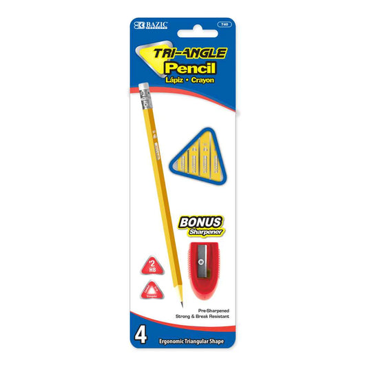 TRIANGLE YELLOW PENCIL W/SHARPENER