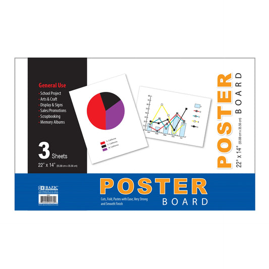 POSTER BOARD WHITE 22" X 14" PQ.3