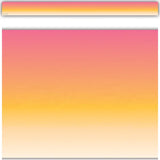 Pink and Orange Color Wash Straight Border Trim