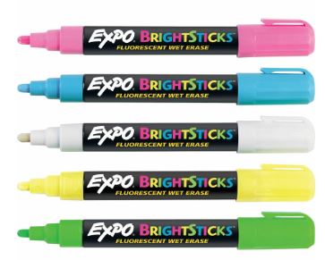 EXPO Bright Sticks Markers Pkg. 5