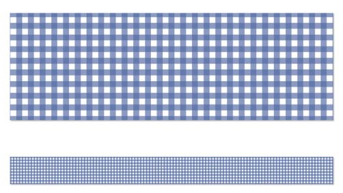 Blue Gingham Straight Bulletin Board Borders Pkg. 12