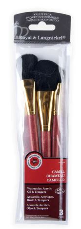 Camel Hair Mop Brush Set Pkg. 3