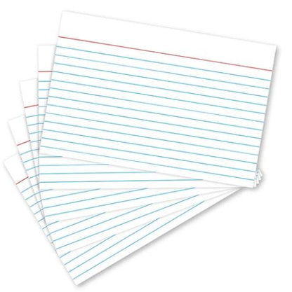 Index Cards White Ruled 4" x 6" Pkg. 100