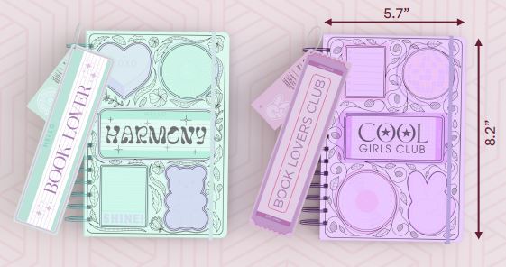 POLY COVER JOURNAL W STICKY NOTES MINT/PURP