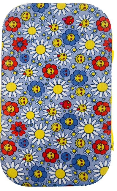 FELT SHELL PENCIL CASE-GIRLS ASST SMILES AND FLOWERS