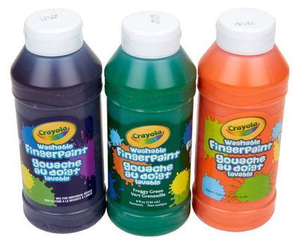 Crayola Washable Fingerpaint, Secondary Colors Pkg. 3