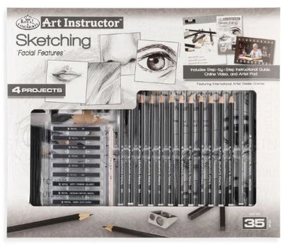 Facial Features Sketching Art Set 35 PCS