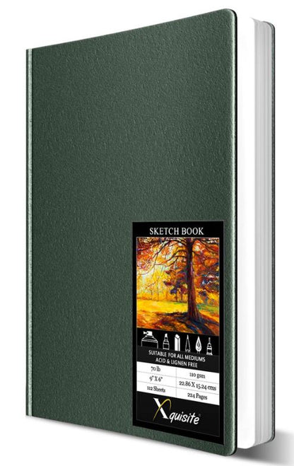 Xquisite Premium Hardbound Sketch Book 9" x 6" 70 lb Paper 112 Sheets