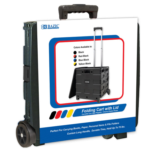 FOLDABLE ROLLING CART BLACK 16" X 18" X 15"