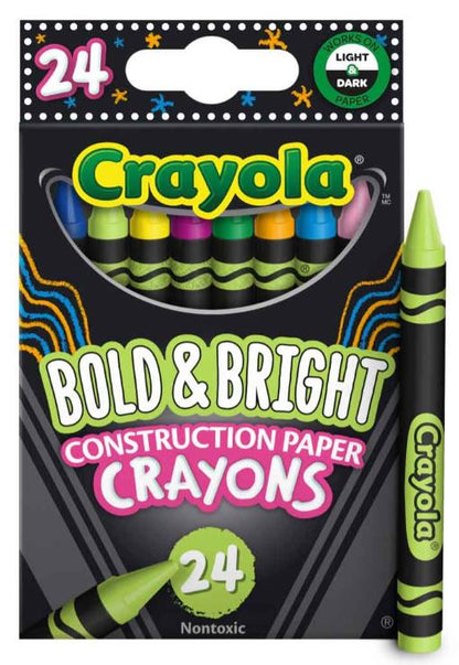 Crayola Bold & Bright Construction Paper Crayons Pkg. 24