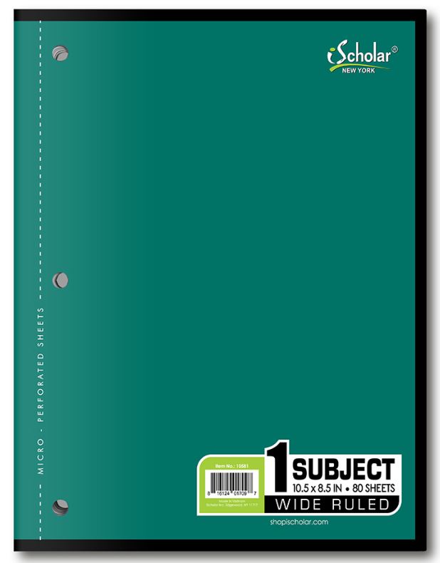 Coil-Less Notebook Wide Ruled 160 PG