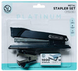 METAL STAPLER SET W STAPLE REMOVER &STAPLES